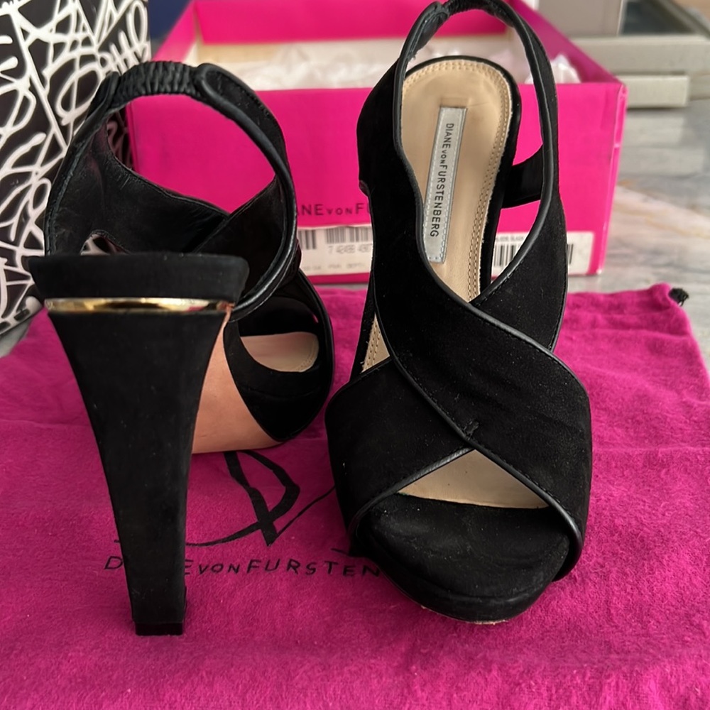 Suede heels, worn once. Size 7.5